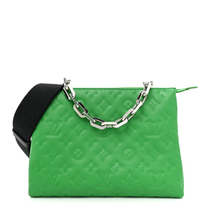 Louis Vuitton Lambskin Embossed Monogram Coussin PM LV Motion Green 1 of 11