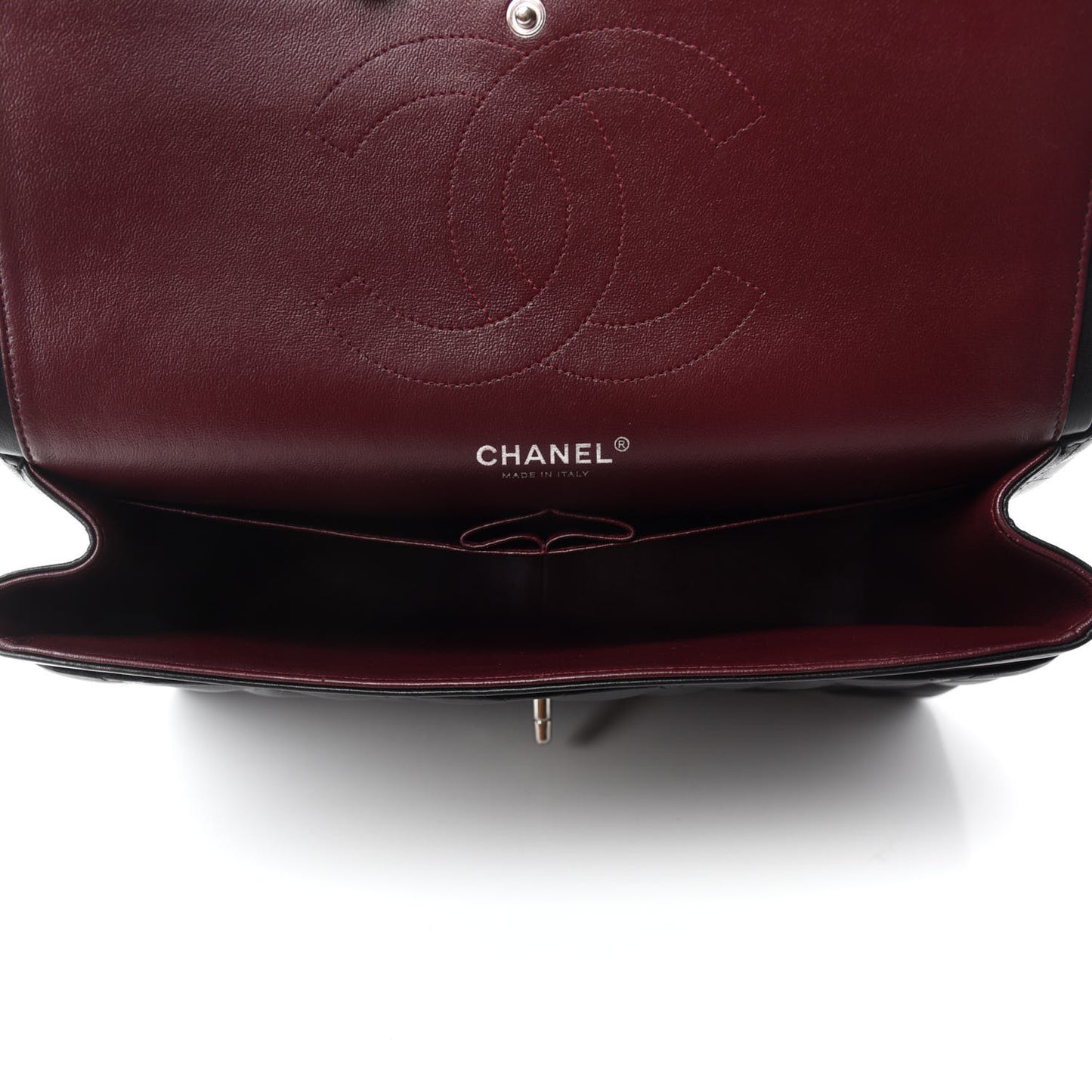 Lambskin Quilted Jumbo Double Flap Black