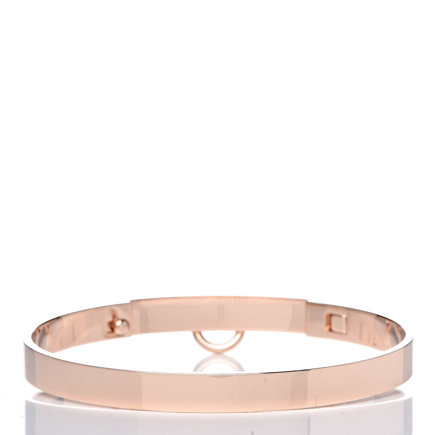 Hermes 18K Rose Gold Diamond PM Collier De Chien Bracelet SH 3 of 5