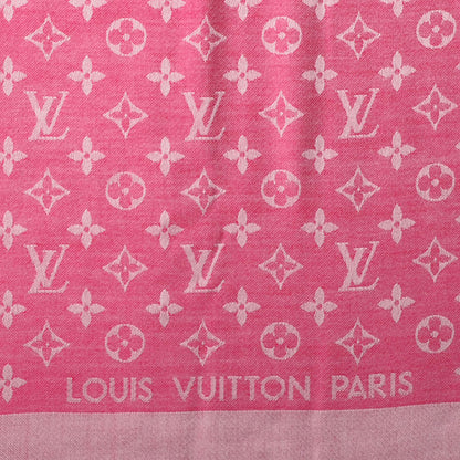 Louis Vuitton Wool Silk Monogram Denim Shawl Pivoine 1 of 6