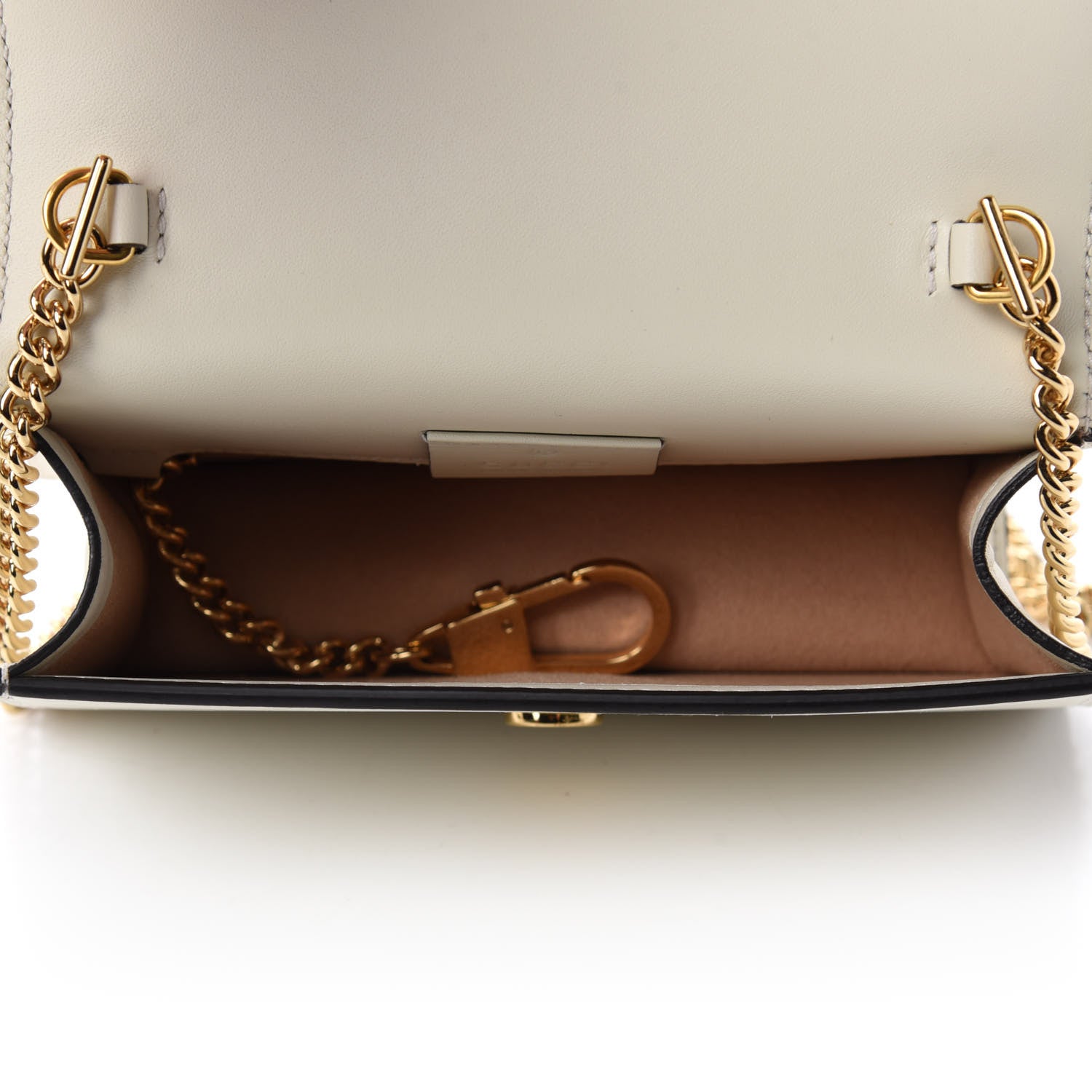 Gucci Calfskin Super Mini Sylvie Chain Shoulder Bag White 5 of 10