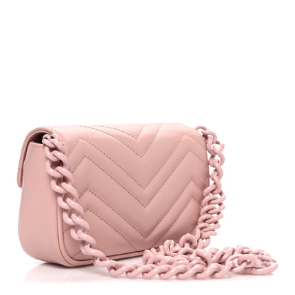 Gucci Calfskin Matelasse Monochrome GG Marmont Chain Belt Bag Perfect Pink 3 of 10