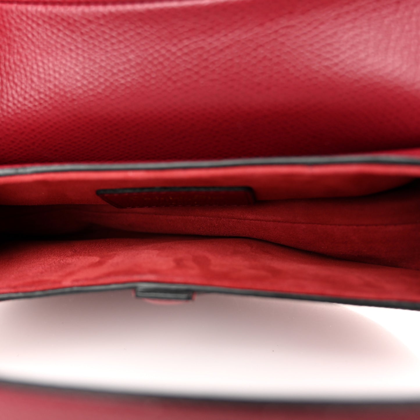 Grained Calfskin Mini Saddle Bag Red