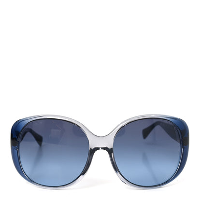 Prada Acetate Round Symbole Triangle Logo Sunglasses SPR 15O Blue 2 of 7