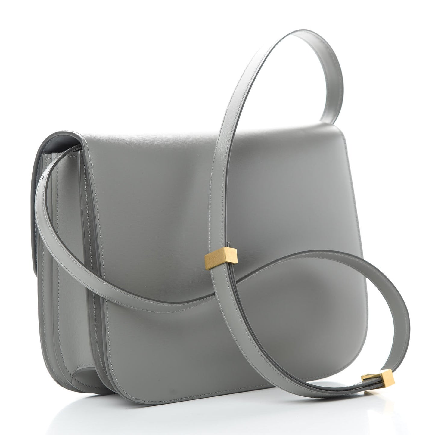 Box Calfskin Medium Classic Box Flap Bag Zinc