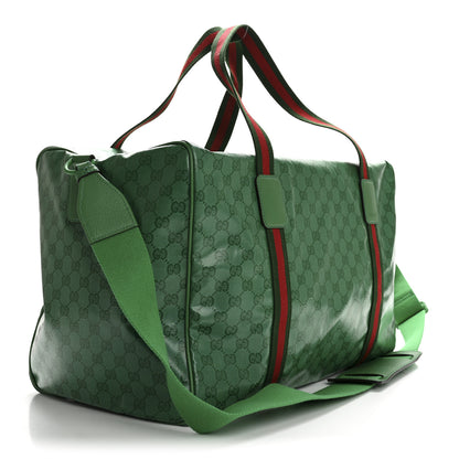Gucci Crystal Monogram Web Medium Duffle Bag Green 2 of 9