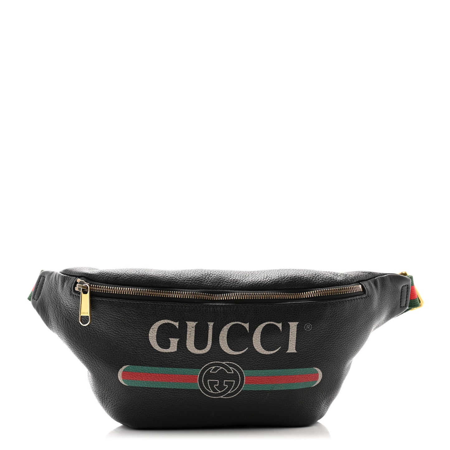 Grained Calfskin Logo Belt Bag Black
