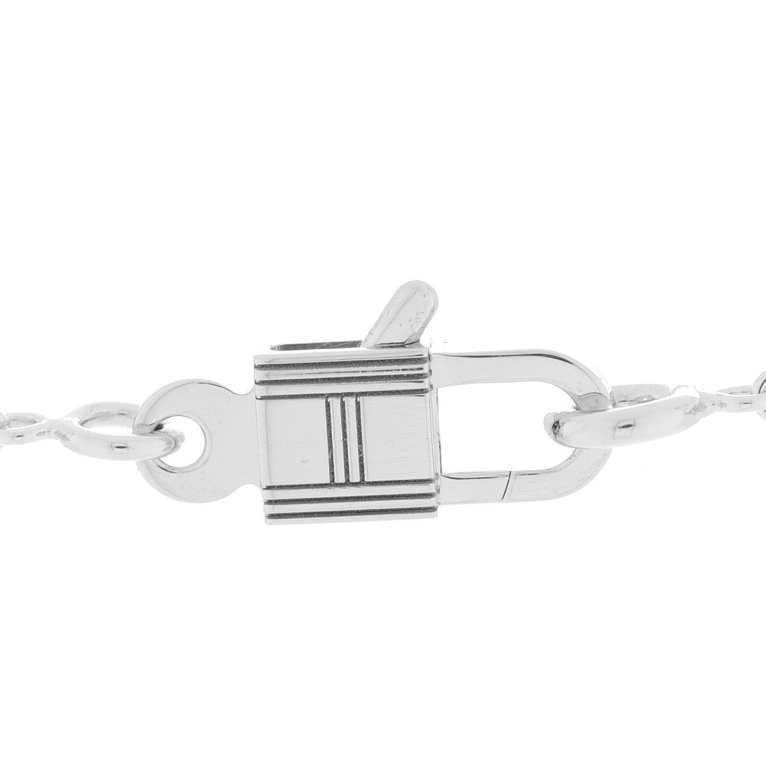 Hermes 18K White Gold Diamond Constance Amulettes Pendant Necklace 5 of 7