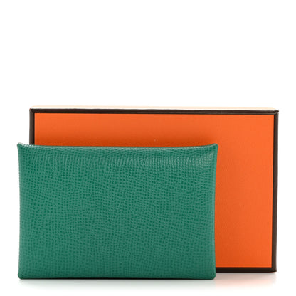 Hermes Epsom Calvi Card Case Vert Jade 9 of 9