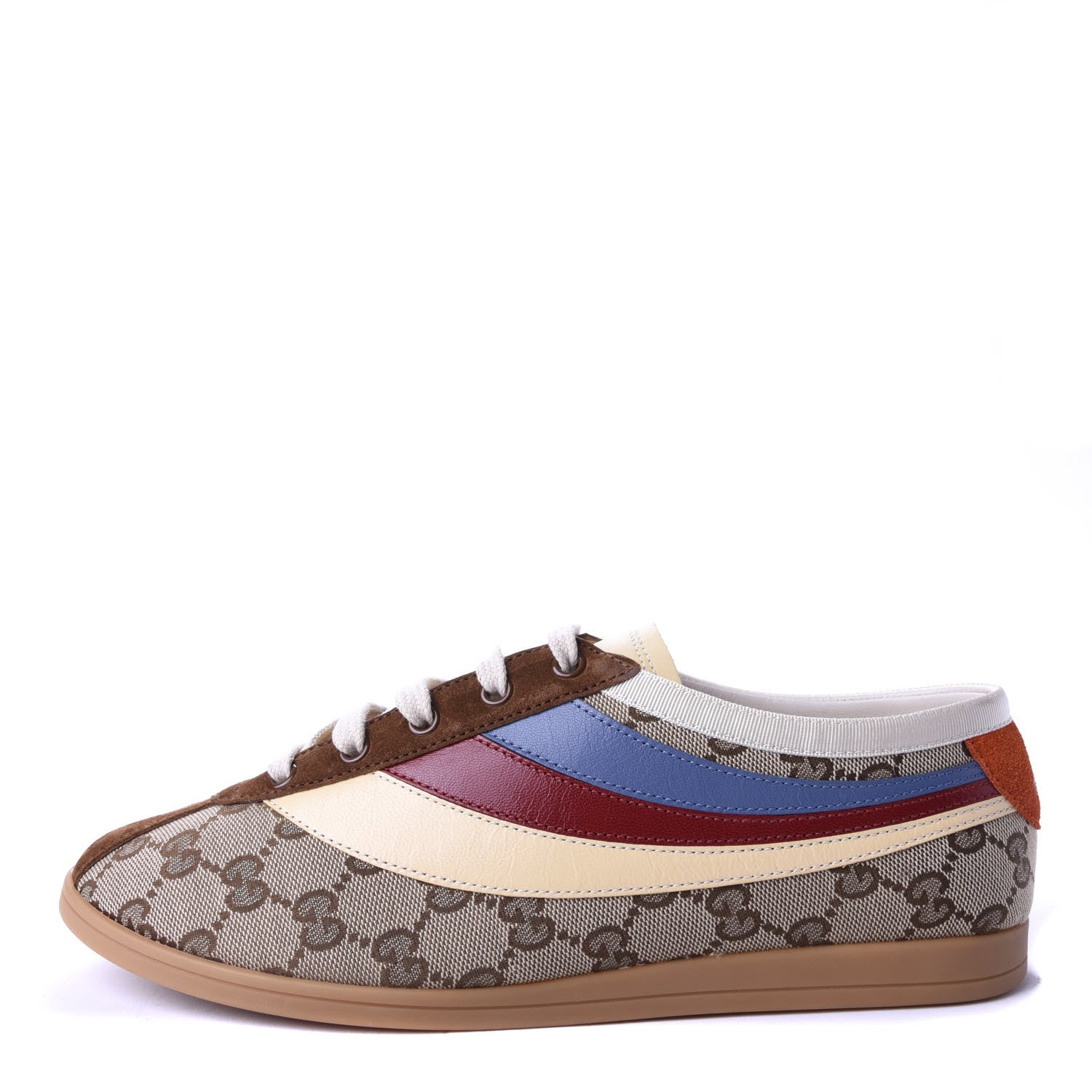 Gucci Suede Monogram Web Mens Falacer Sneakers 6.5 Nocciola Beige 1 of 10