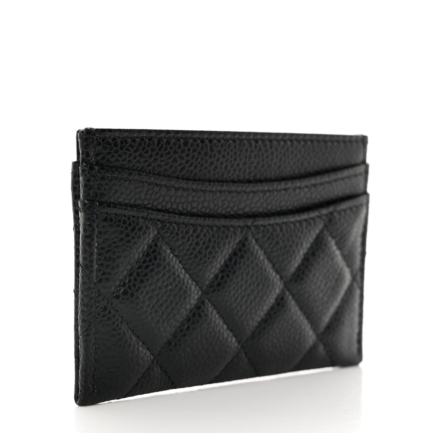 Caviar Quilted Card Holder Black