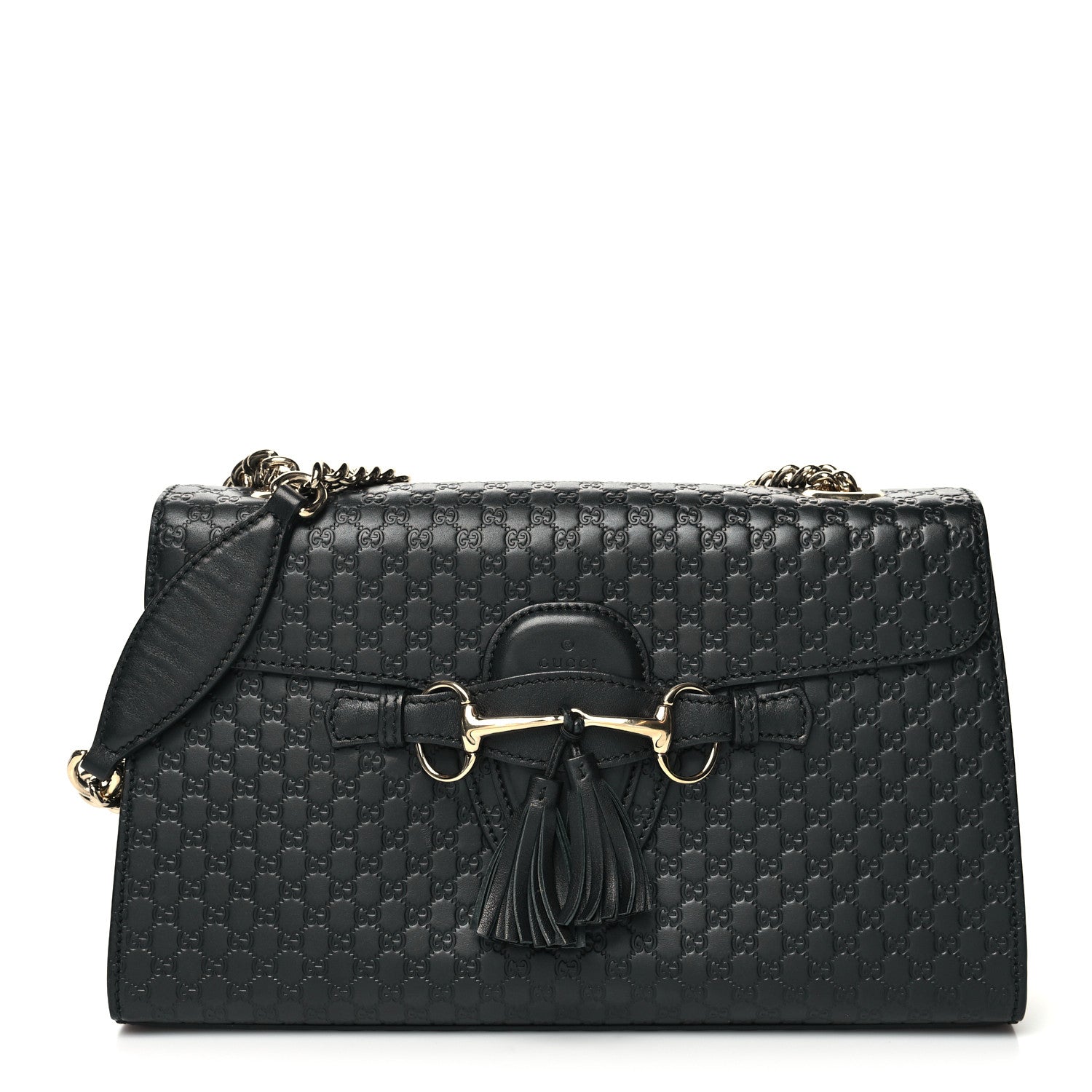Gucci Microguccissima Medium Emily Chain Shoulder Bag Black 1 of 13