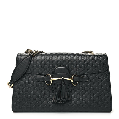 Gucci Microguccissima Medium Emily Chain Shoulder Bag Black 1 of 13