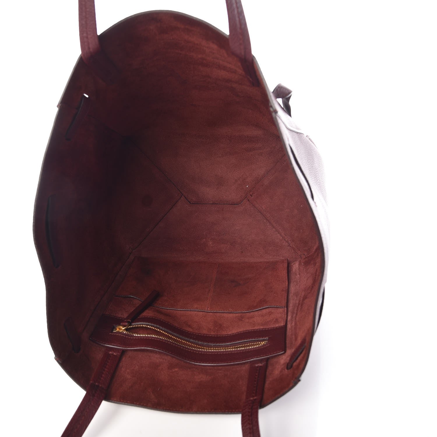 Celine Soft Grained Calfskin Small Belt Cabas Phantom Burgundy 5 of 11