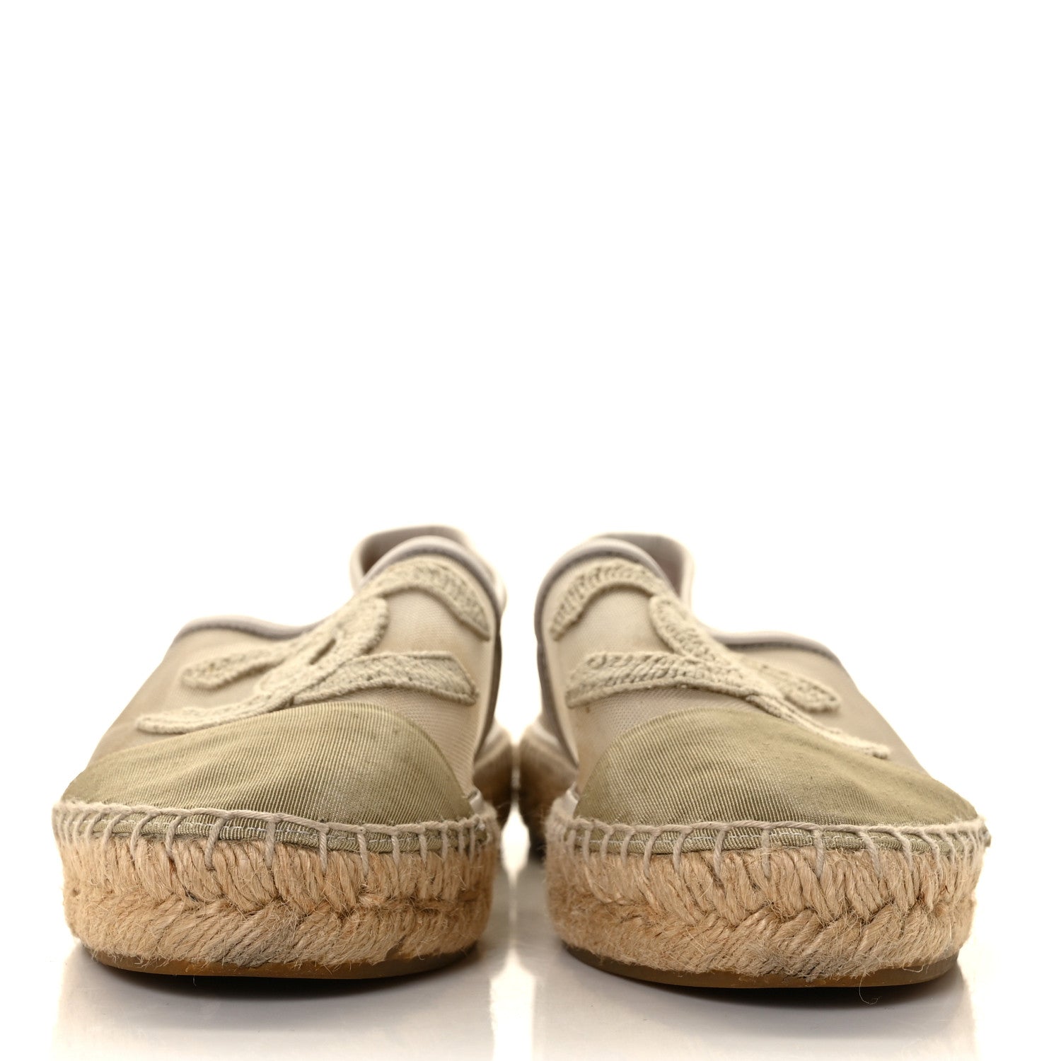 Chanel Mesh Grosgrain CC Espadrilles 38 Gold 2 of 9