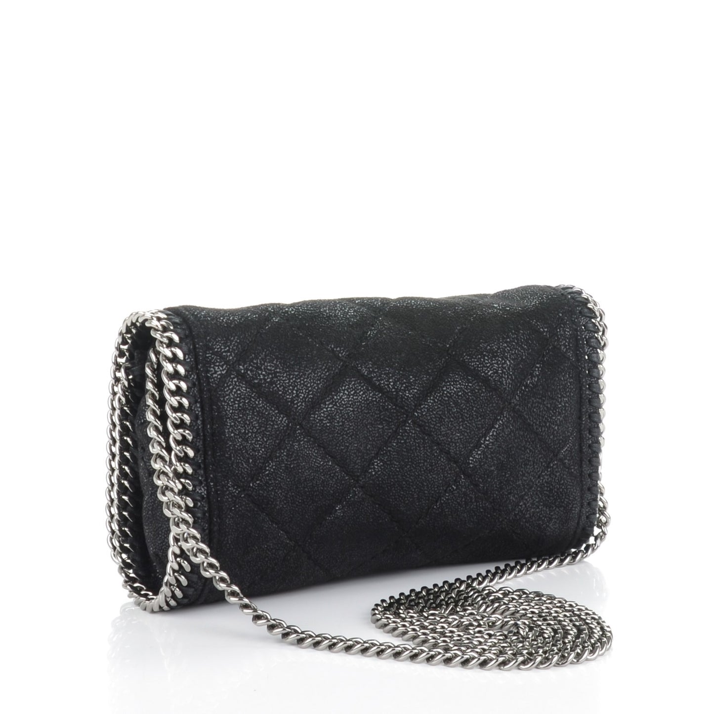 Shaggy Deer Quilted Falabella Crossbody Bag Black