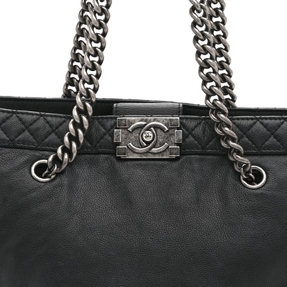 Chanel Calfskin Boy Reverso Shopping Tote Black 8 of 10