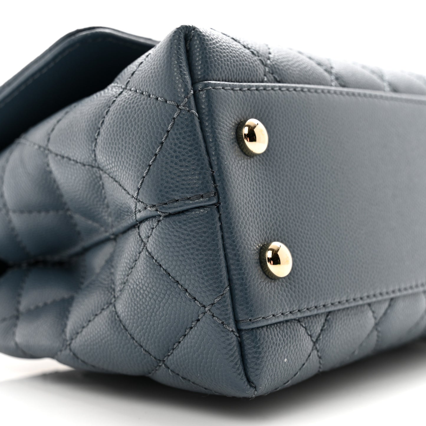 Caviar Quilted Mini Coco Handle Flap Blue
