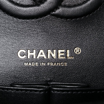 Chanel Velvet Tweed Quilted Medium Double Flap Black 6 of 12