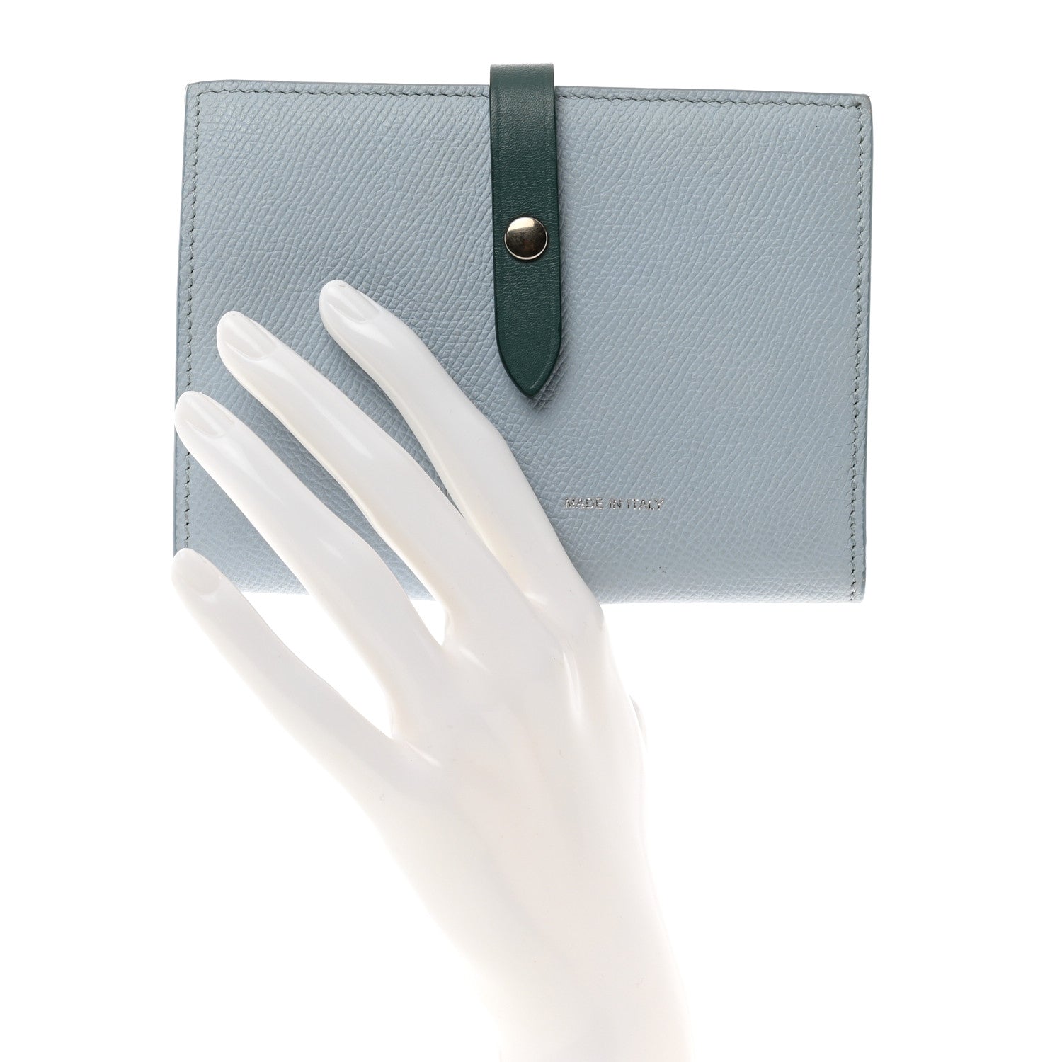 Celine Grained Calfskin Medium Multifunction Strap Wallet Pale Blue 2 of 7