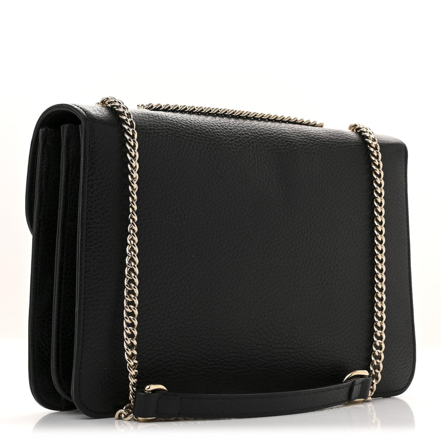 Dollar Calfskin Interlocking G Shoulder Bag Black