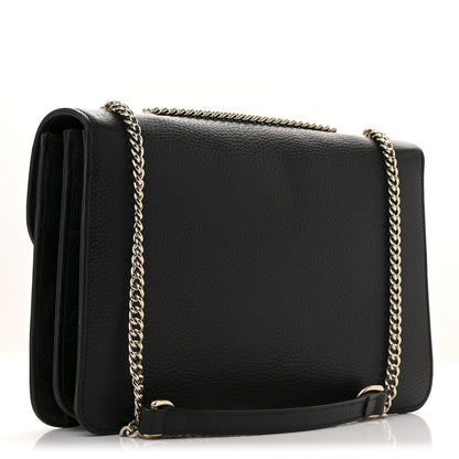 Gucci Dollar Calfskin Interlocking G Shoulder Bag Black 3 of 13