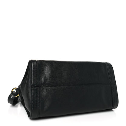 Alexander McQueen Pebbled Calfskin Small Skull Padlock Zip Around Tote Black 4 of 11
