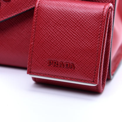 Prada Saffiano Cuir Calfskin Monochrome Patches Envelope Flap Chain Shoulder Bag Fuoco 12 of 14
