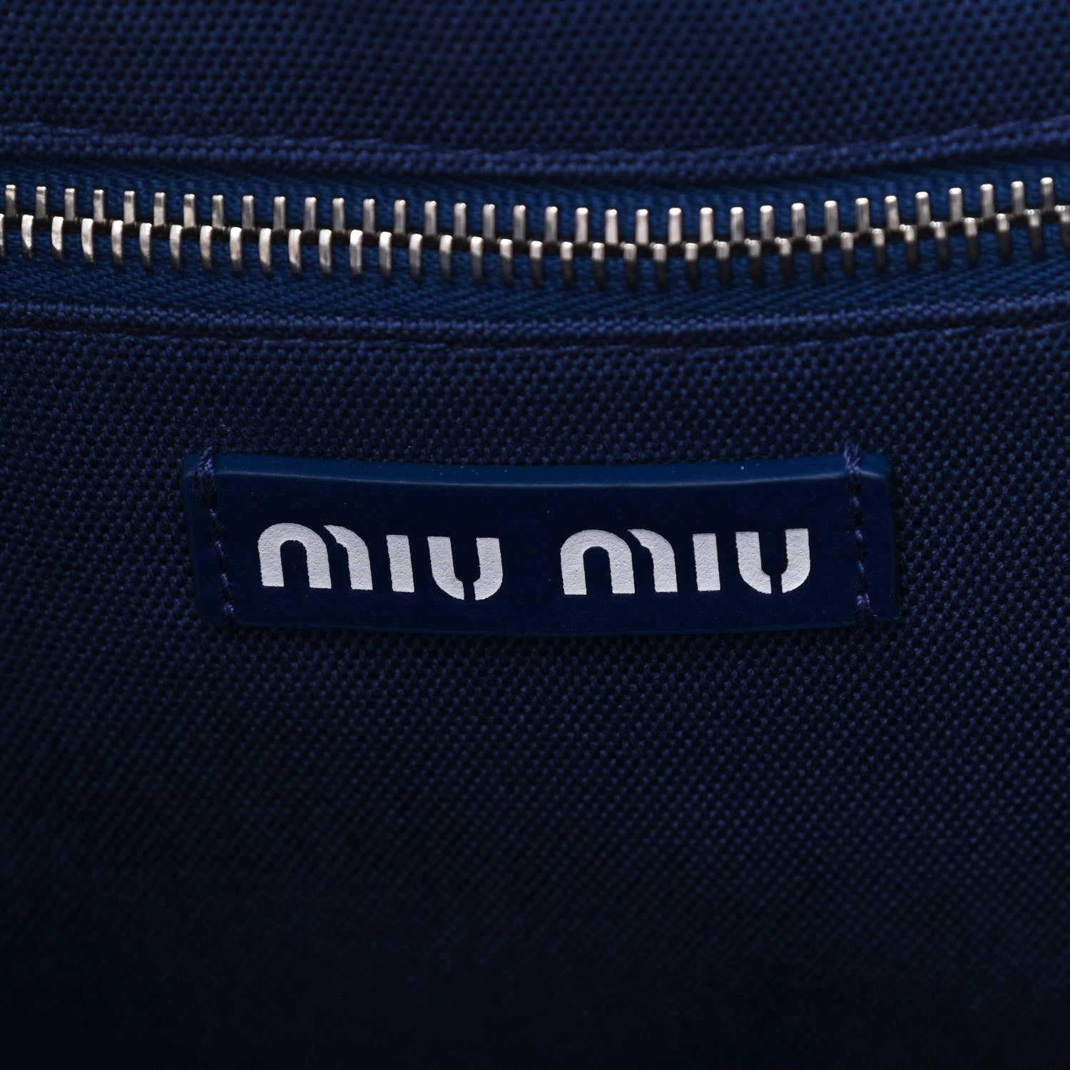 Miu Miu Canvas Striped Small Tote Blue White 5 of 8