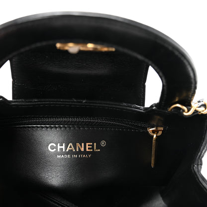 Chanel Shiny Aged Calfskin Quilted Nano Kelly Shopper Black 6 of 10