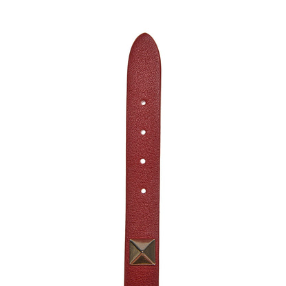 Valentino Garavani Vitello Rockstud Bracelet Red 4 of 5