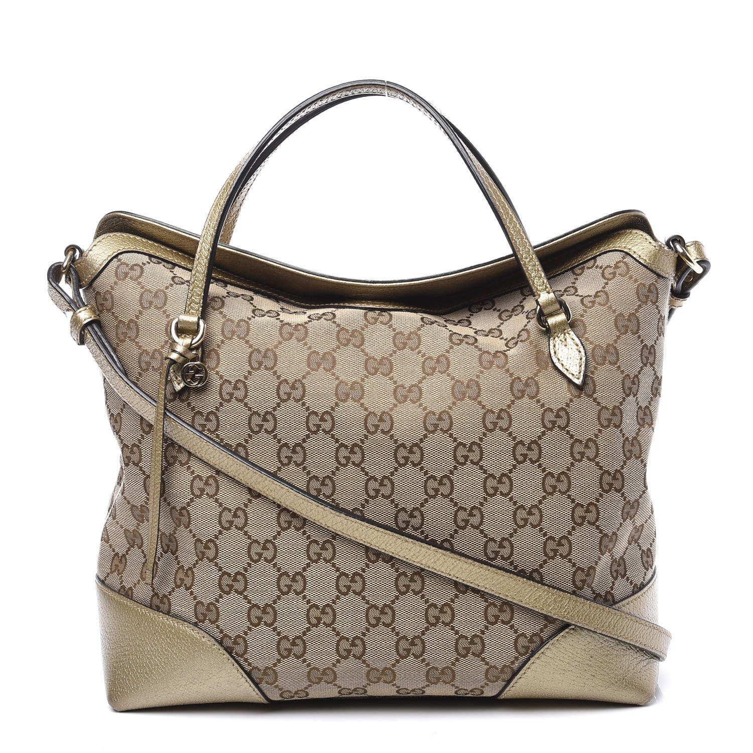 Gucci Monogram Medium Bree Foldover Tote Golden Beige 1 of 10