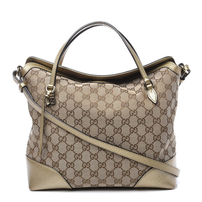 Gucci Monogram Medium Bree Foldover Tote Golden Beige 1 of 10