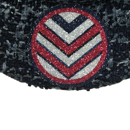 Chanel Glittered Tweed Cap Hat Navy Blue 6 of 6