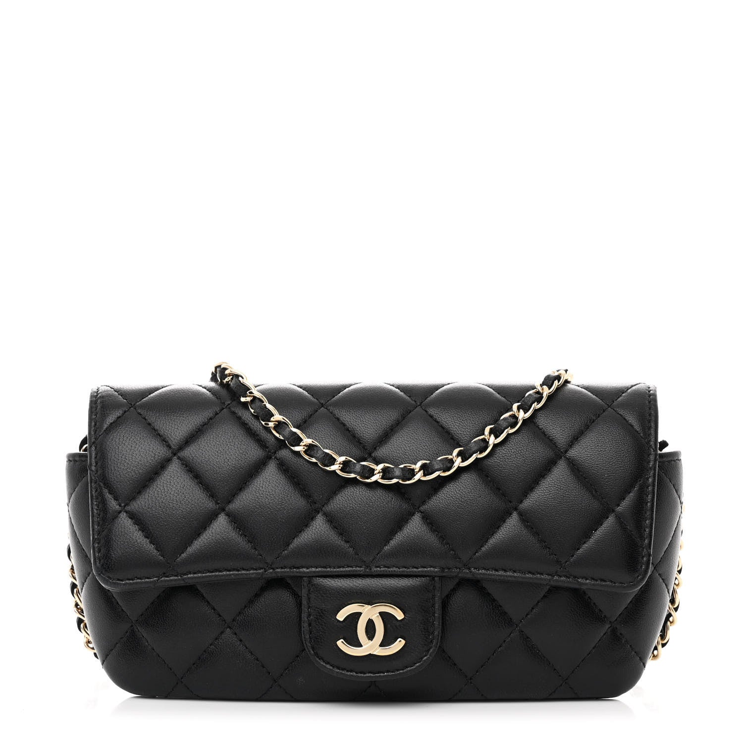 Chanel Lambskin Quilted Glasses Case With Chain Black 1 of 13