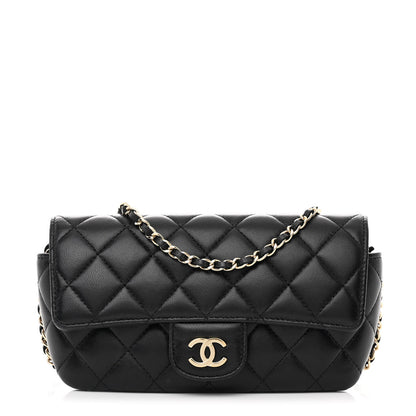 Chanel Lambskin Quilted Glasses Case With Chain Black 1 of 13