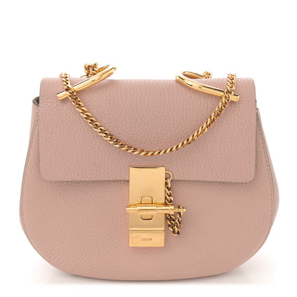 Chloe Grained Lambskin Mini Drew Shoulder Bag Cement Pink 1 of 10
