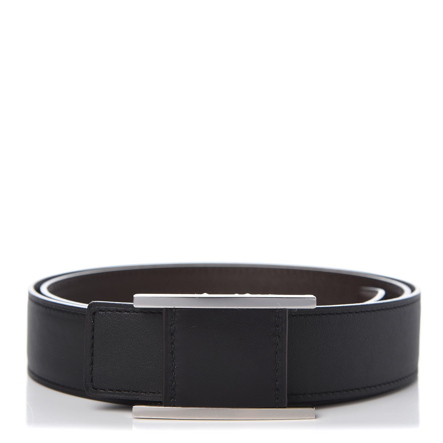Hermes Epsom Swift 32mm Belt 95 Etoupe Black 1 of 7
