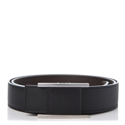 Hermes Epsom Swift 32mm Belt 95 Etoupe Black 1 of 7