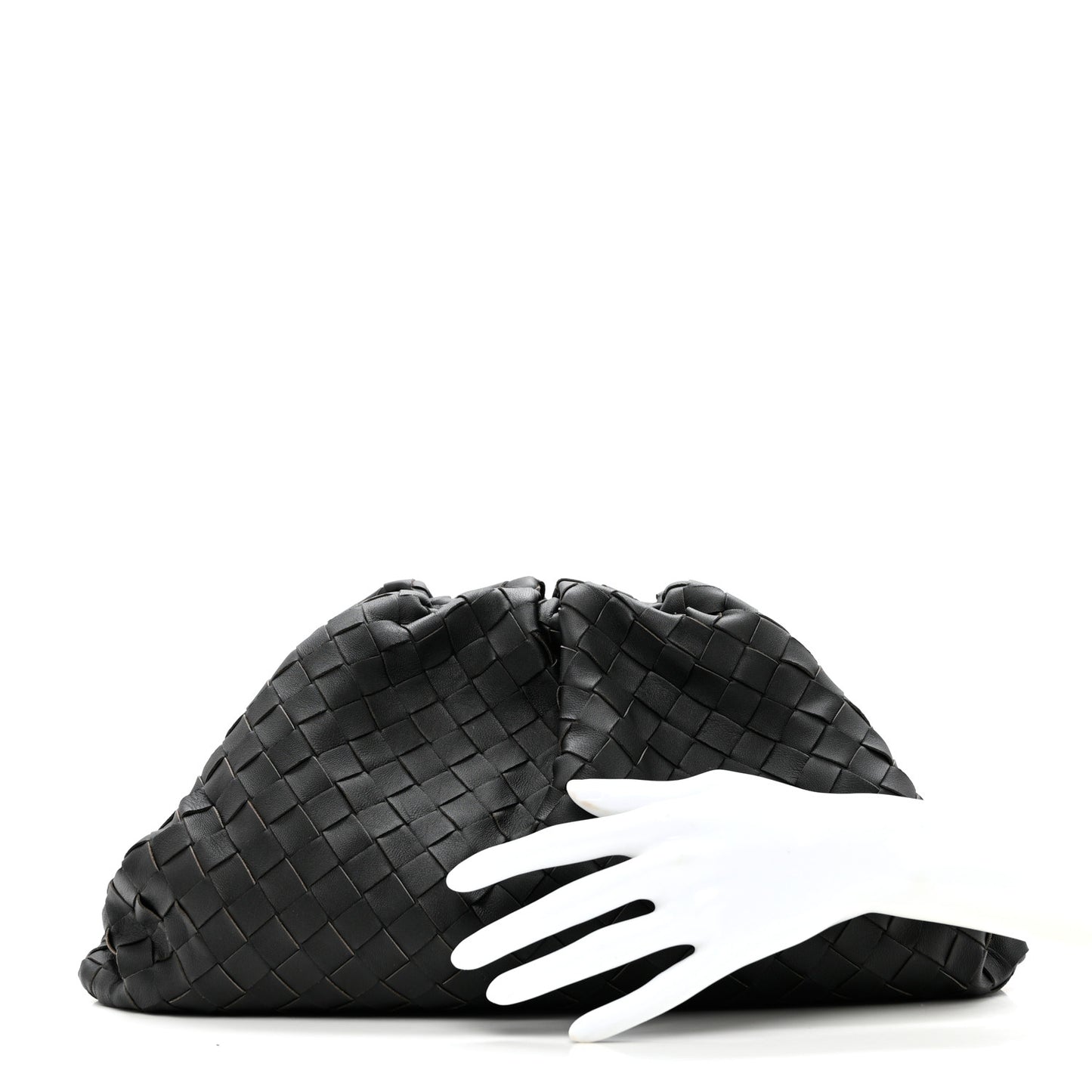 Nappa Maxi Intreccio The Pouch Oversized Clutch Black