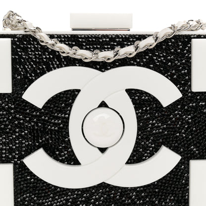 Chanel Plexiglass Crystal Lego Clutch White Black 15 of 26