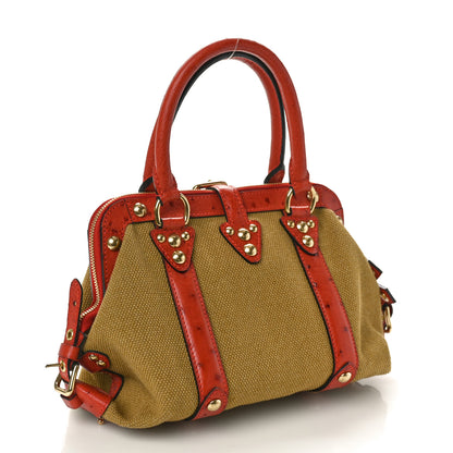 Louis Vuitton Toile Ostrich Trianon Sac de Nuit GM Olive Rouille 3 of 9
