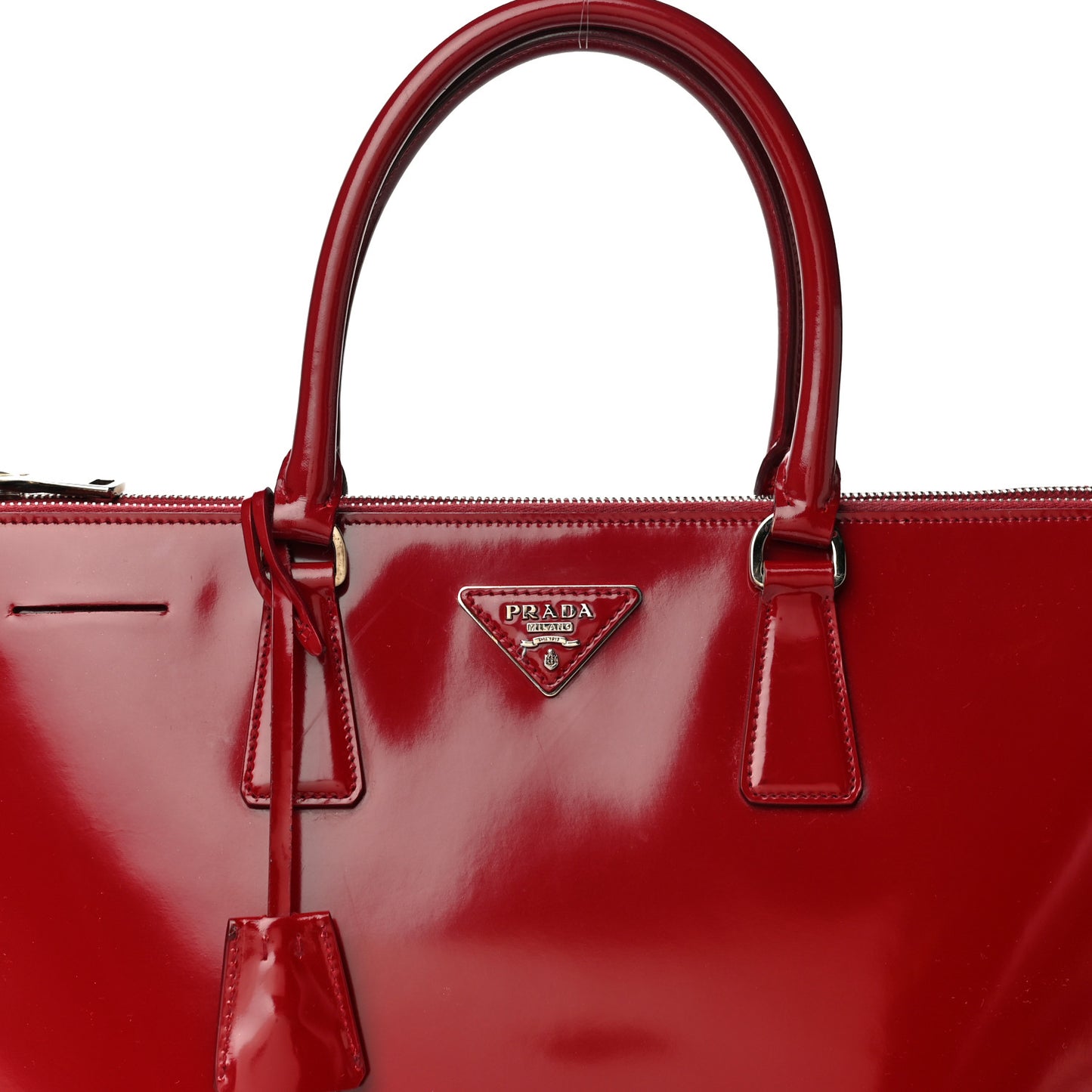 Spazzolato Large Double Zip Tote Rubino