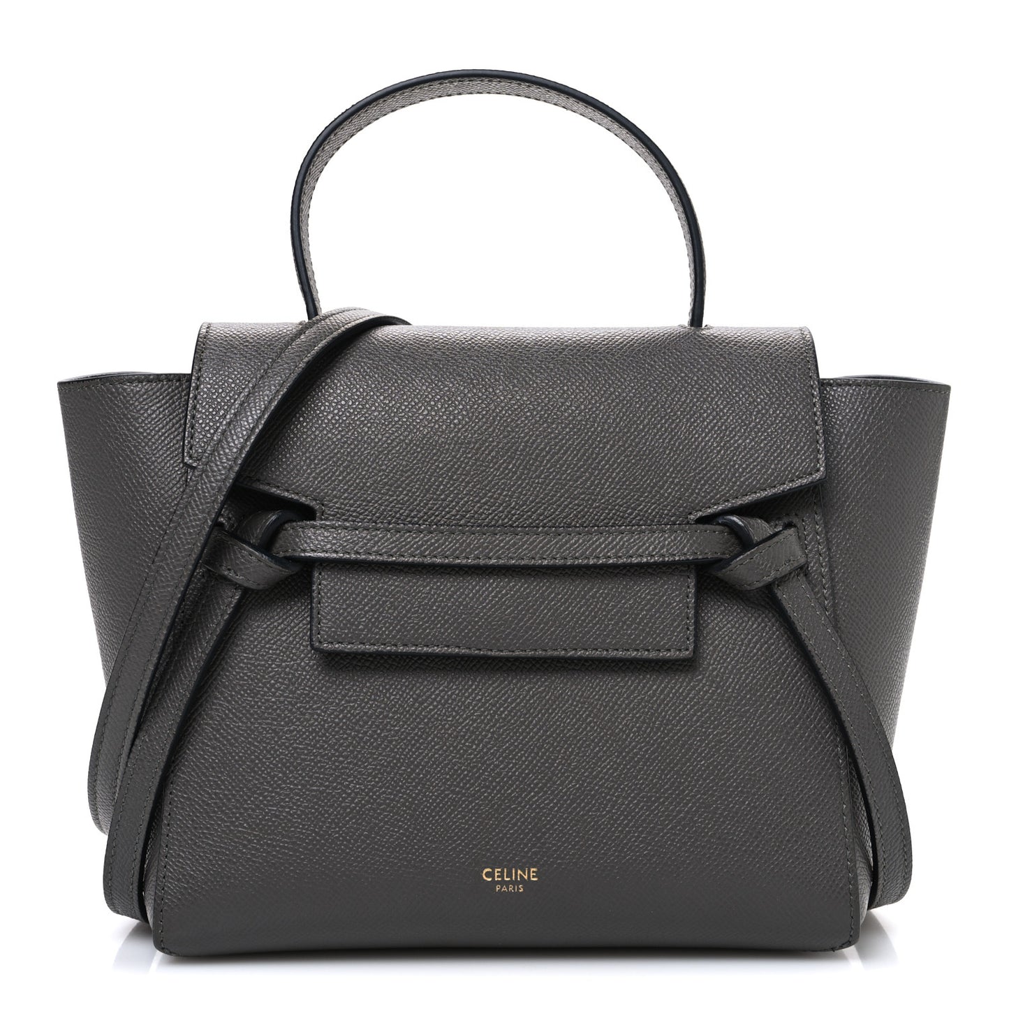 Grained Calfskin Nano Belt Bag Grey