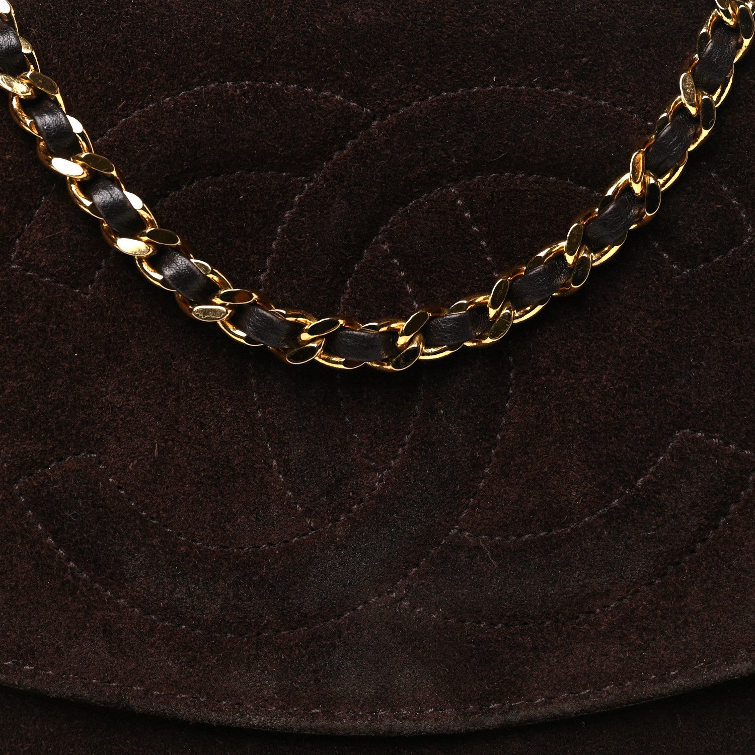 Chanel Suede Timeless CC Wallet on Chain WOC Brown 9 of 12