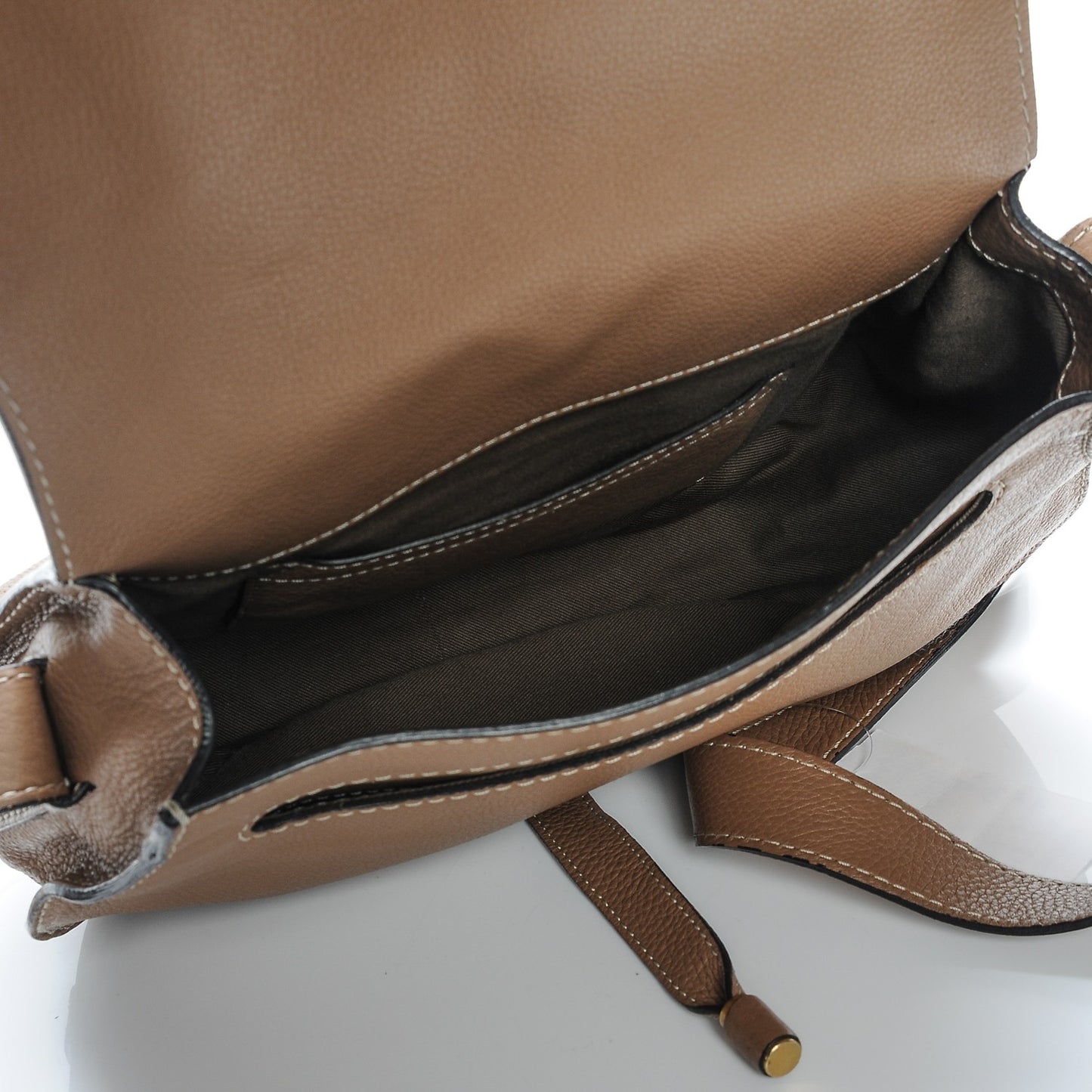 Calfskin Medium Marcie Round Crossbody Bag Nut