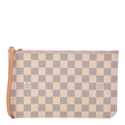 Louis Vuitton Damier Azur Neverfull MM GM Pochette Rose Ballerine 1 of 7