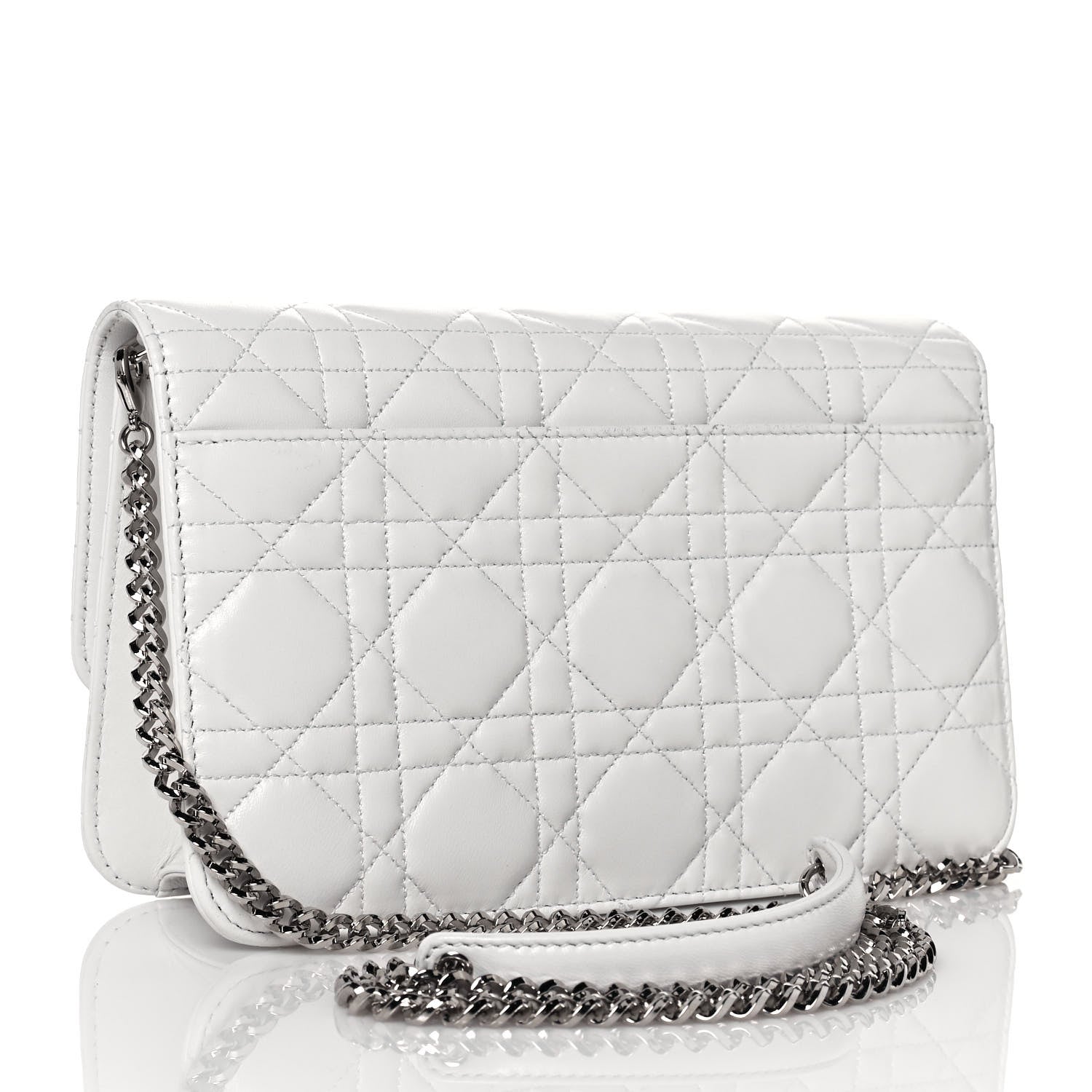 Christian Dior Lambskin Cannage Miss Dior Promenade Pouch White 3 of 14