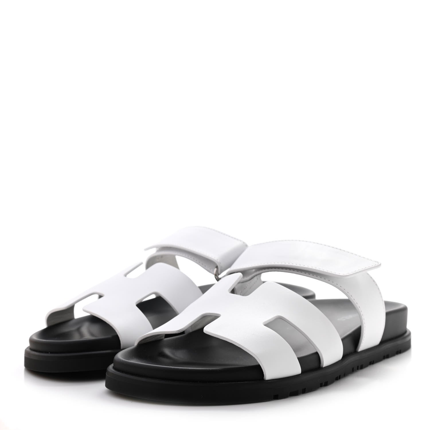 Hermes Calfskin Womens Chypre Sandals 38 White 3 of 9