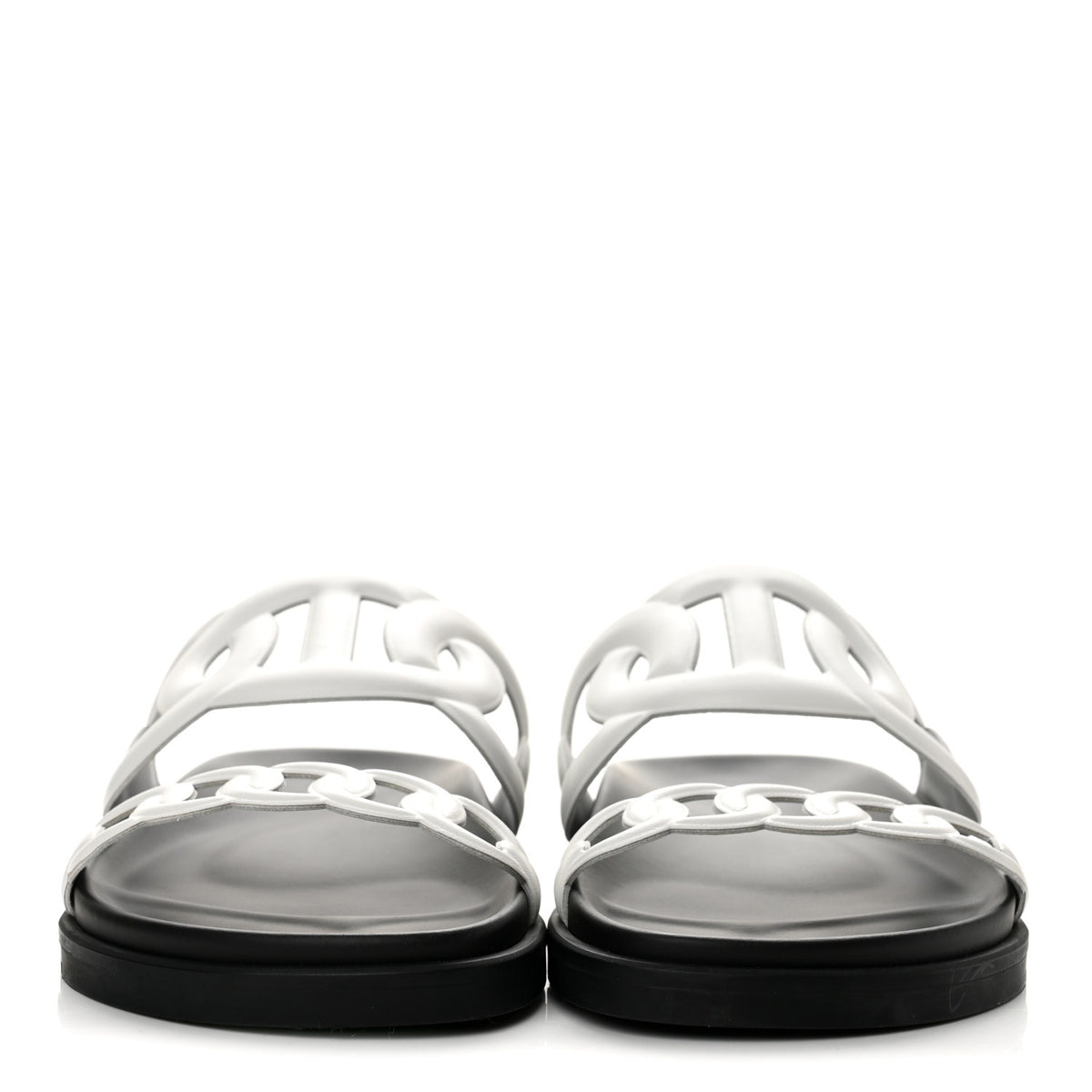 Hermes Nappa Womens Extra Sandals 38 White 3 of 9